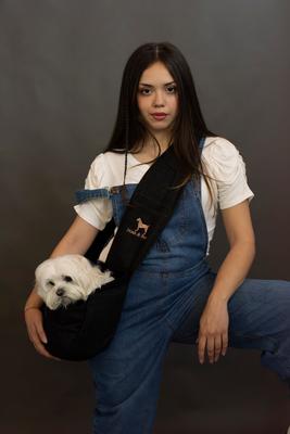 Show full view: Noah & Paw Machine Washable Dog & Cat Sling Carrier, Medium, Black slide 8 of 9