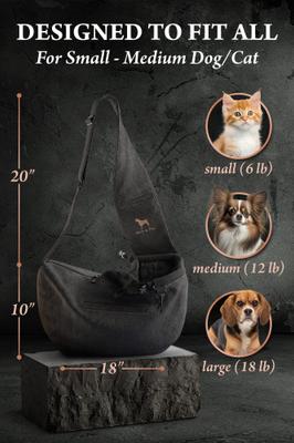 Show full view: Noah & Paw Machine Washable Dog & Cat Sling Carrier, Medium, Black slide 4 of 9