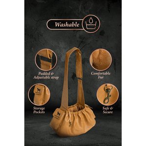 Noah & Paw Machine Washable Dog & Cat Sling Carrier, Medium, Camel