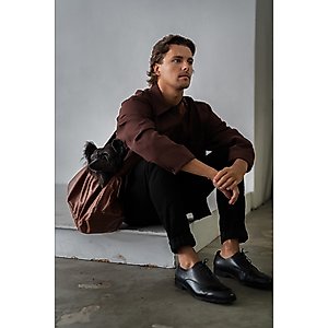 Noah & Paw Vegan Leather 2X Safety Small Dog & Cat Sling Carrier, Medium, Brown