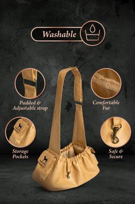 Show full view: Noah & Paw Machine Washable Dog & Cat Sling Carrier, Medium, Beige slide 5 of 9