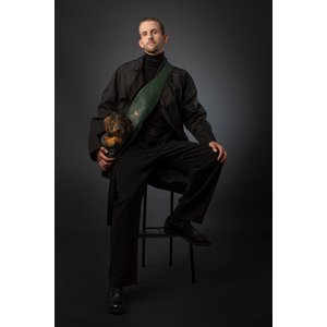 Noah & Paw Vegan Leather 3X Safety Small Dog & Cat Sling Carrier, Medium, Green