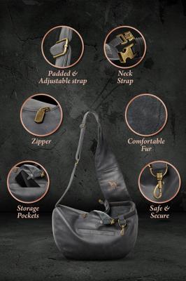 Show full view: Noah & Paw Machine Washable Dog & Cat Sling Carrier, Medium, Charcoal slide 5 of 10