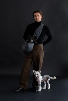 Show full view: Noah & Paw Machine Washable Dog & Cat Sling Carrier, Medium, Charcoal slide 3 of 10