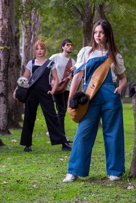 Show full view: Noah & Paw Machine Washable Dog & Cat Sling Carrier, Medium, Beige slide 8 of 10