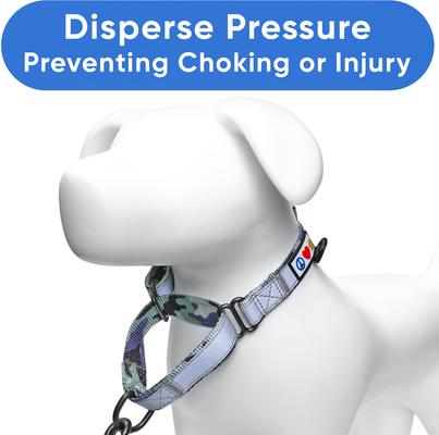 Show full view: Pawtitas Personalized Reflective Martingale Dog Collar, Camouflage Grey, Medium: 13 to 20-in neck, 3/4-in wide slide 6 of 10