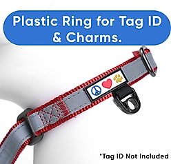 Pawtitas Personalized Reflective Martingale Dog Collar, Red, Medium: 13 to 20-in neck, 3/4-in wide slide 2 of 9