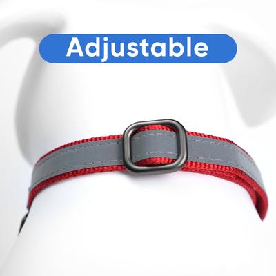 Show full view: Pawtitas Personalized Reflective Martingale Dog Collar, Red, Medium: 13 to 20-in neck, 3/4-in wide slide 7 of 10