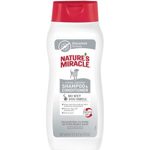 Nature's Miracle Hypoallergenic Dog Shampoo & Conditioner, 16-fl oz bottle, Unscented