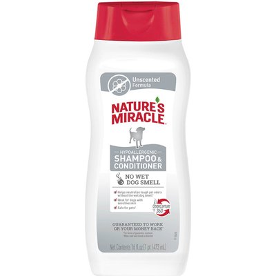 Nature's Miracle Nature's Miracle Hypoallergenic Dog Shampoo & Conditioner, 16-fl oz bottle, Unscented