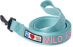 Pawtitas Solid Personalized Dog Leash, Teal, Large: 6-ft long, 1-in wide
