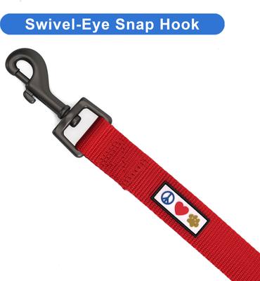 Show full view: Pawtitas Solid Personalized Dog Leash, Red, Small: 6-ft long, 5/8-in wide slide 8 of 10