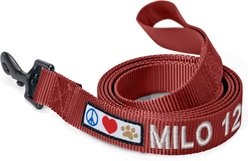 Pawtitas Solid Personalized Dog Leash, Marsala Brown, XX-Small: 6-ft long, 3/8-in wide