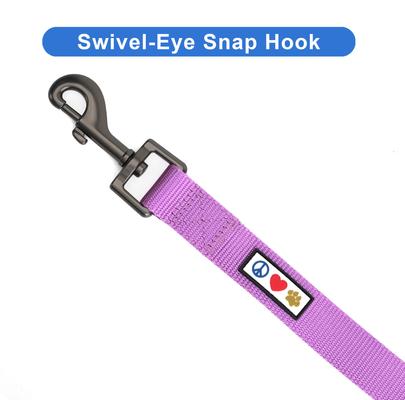 Show full view: Pawtitas Solid Personalized Dog Leash, Purple Orchid, XX-Small: 6-ft long, 3/8-in wide slide 8 of 10