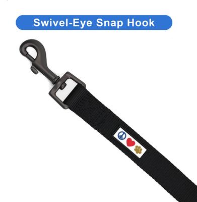 Show full view: Pawtitas Solid Personalized Dog Leash, Black, Large: 6-ft long, 1-in wide slide 8 of 10