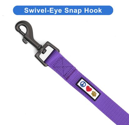 Show full view: Pawtitas Solid Personalized Dog Leash, Purple, Large: 6-ft long, 1-in wide slide 8 of 10