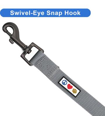 Show full view: Pawtitas Solid Personalized Dog Leash, Grey, Large: 6-ft long, 1-in wide slide 8 of 10