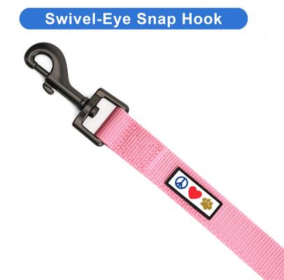 Show full view: Pawtitas Solid Personalized Dog Leash, Millennial Pink, XX-Small: 6-ft long, 3/8-in wide slide 9 of 11