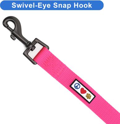 Show full view: Pawtitas Solid Personalized Dog Leash, Pink, Large: 6-ft long, 1-in wide slide 8 of 10