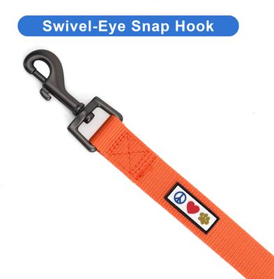 Show full view: Pawtitas Solid Personalized Dog Leash, Orange, Large: 6-ft long, 1-in wide slide 9 of 11