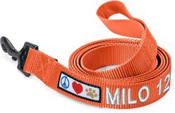 Pawtitas Solid Personalized Dog Leash, Orange, Large: 6-ft long, 1-in wide