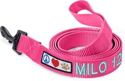 Pawtitas Solid Personalized Dog Leash, Pink, Large: 6-ft long, 1-in wide