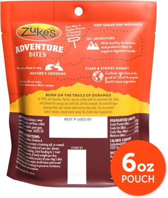 Show full view: Zuke's Adventure Bites Chicken & Pumpkin Recipe Soft & Chewy Dog Treats, 6-oz pouch slide 3 of 12