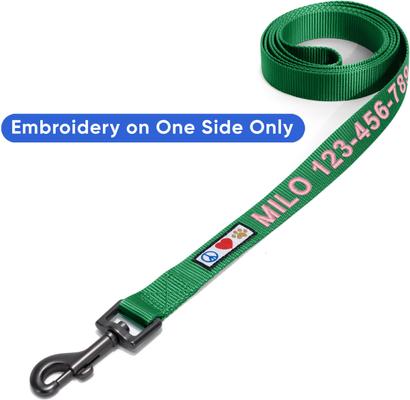Show full view: Pawtitas Solid Personalized Dog Leash, Lush Green, Large: 6-ft long, 1-in wide slide 6 of 10