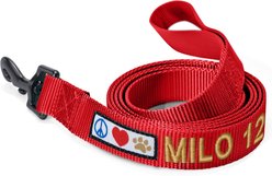 Pawtitas Solid Personalized Dog Leash, Red, Small: 6-ft long, 5/8-in wide