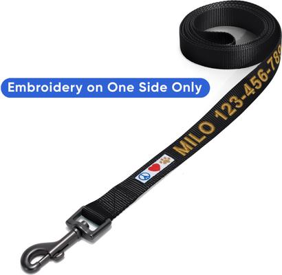 Show full view: Pawtitas Solid Personalized Dog Leash, Black, Large: 6-ft long, 1-in wide slide 6 of 10