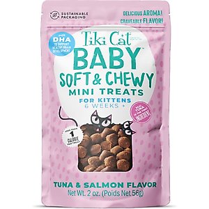Tiki Cat Baby Tuna & Salmon Flavor Soft & Chewy Kitten Treat, 2-oz pouch