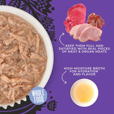 Show full view: Tiki Cat After Dark Variety Pack Grain-Free Shredded Wet Cat Food, 3-oz can, case of 12 slide 7 of 11