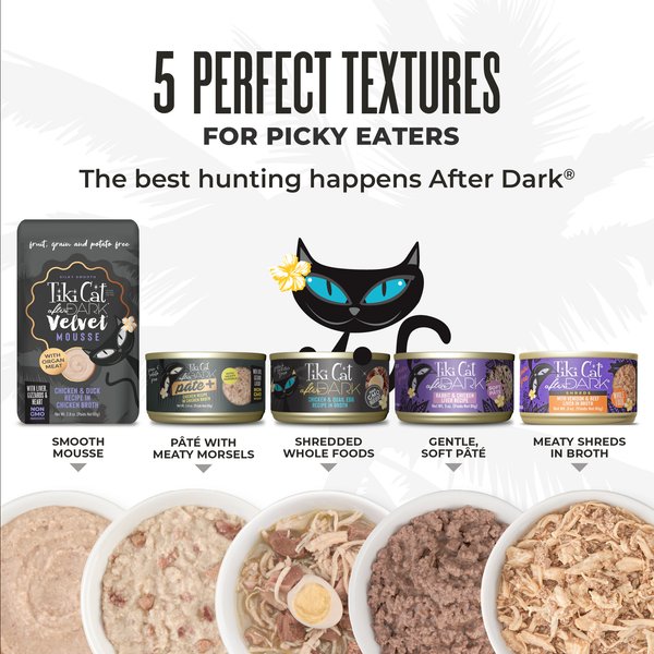 Tiki Cat After Dark Turkey & Turkey Liver Grain-Free Shredded Wet Cat Food