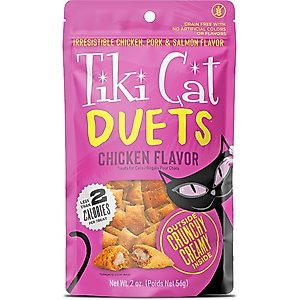 Tiki Cat Duets Chicken Crunchy Cat Treat, 2-oz pouch