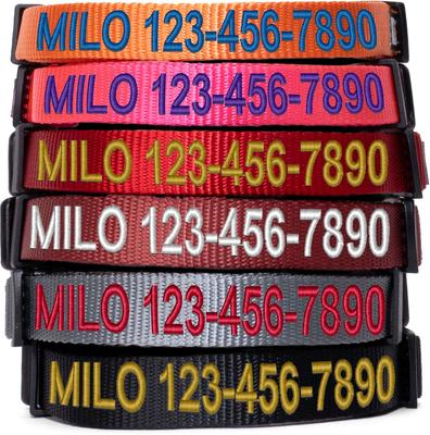 Show full view: Pawtitas Solid Personalized Dog Collar, Red, X-Small: 8 to 12-in neck, 3/8-in wide slide 2 of 11