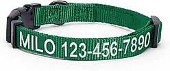 Pawtitas Solid Personalized Dog Collar, Lush Green, Medium: 13 to 20-in neck, 3/4-in wide
