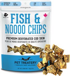 The Granville Island Pet Treatery Fish & Noooo Chips Dehydrated Wild Cod Skin Dog Treats, 2.47-oz bag