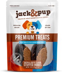 Jack & Pup Stuffed Cow Hooves Filled with Bacon & Cheese Flavor Dog Treats, 2 pack