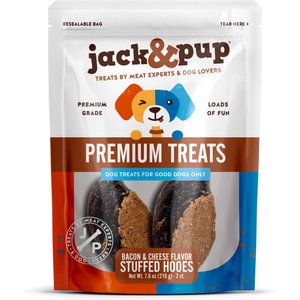 Jack & Pup Stuffed Cow Hooves Filled with Bacon & Cheese Flavor Dog Treats, 2 pack