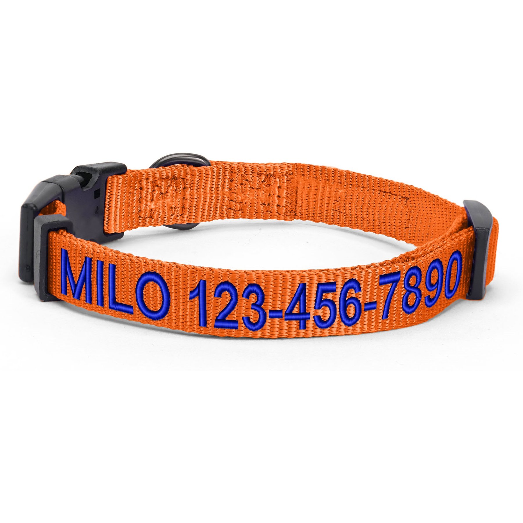 Pawtitas Solid Personalized Dog Collar, Orange, Large: 16 to 26-in neck, 1-in wide
