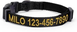 Pawtitas Solid Personalized Dog Collar, Black, Medium: 13 to 20-in neck, 3/4-in wide
