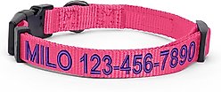 Pawtitas Solid Personalized Dog Collar, Pink, Medium: 13 to 20-in neck, 3/4-in wide