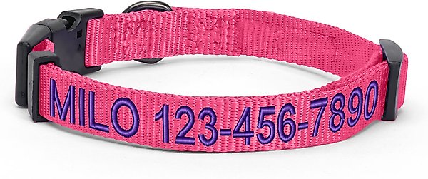 Show full view: Pawtitas Solid Personalized Dog Collar, Pink, Medium: 13 to 20-in neck, 3/4-in wide slide 1 of 10