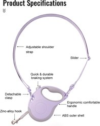 Chai's Choice Reflective Hands-Free Retractable Leash, Red/Black, Small: 16-ft long, 1/3-in wide slide 2 of 9