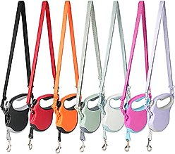 Chai's Choice Reflective Hands-Free Retractable Leash, Lavender/Gray, Small: 16-ft long, 1/3-in wide