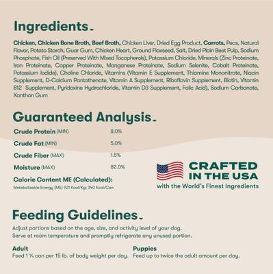 Show full view: Jinx Bone Browth Stew with Chicken & Vegetables Grain-Free Wet Dog Food, 13-oz can, case of 12 slide 6 of 11