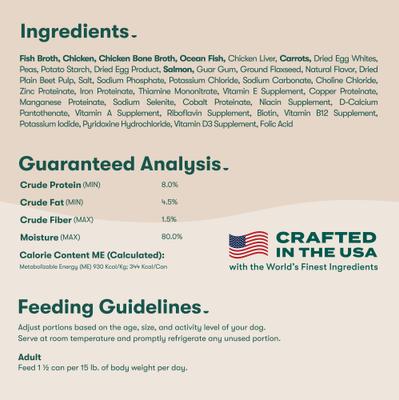 Show full view: Jinx Bone Broth Stew with Salmon & Vegetables Grain-Free Wet Dog Food, 13-oz can, case of 12 slide 6 of 11