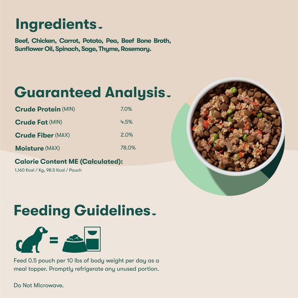 Jinx Homemades Grain-Free Beef & Chicken Pate Wet Dog Food Meal Topper