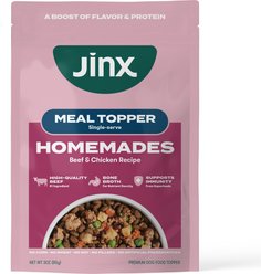 Jinx Homemades Grain-Free Beef & Chicken Pate Wet Dog Food Meal Topper, 3-oz pouch, case of 8