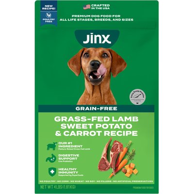 Jinx Jinx Grass-Fed Lamb, Sweet Potato & Carrot Dry Dog Food, 4-lb bag